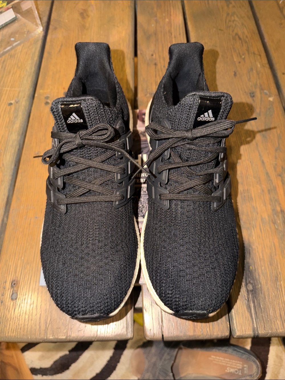 adidas Men's Black Knit Lace-Up Sneakers